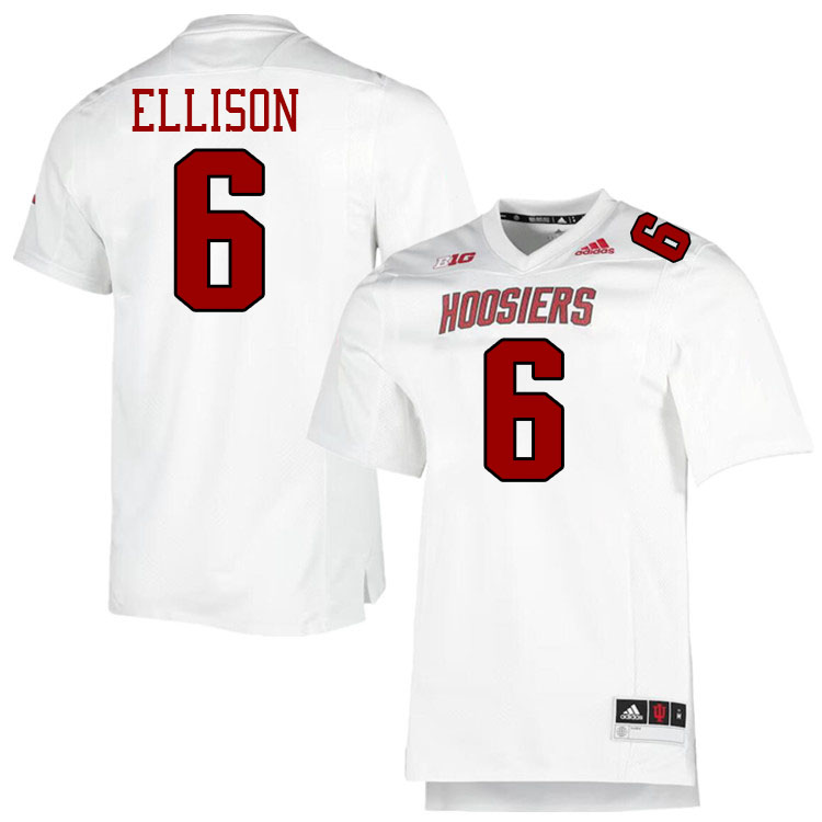 #6 Justice Ellison Indiana Hoosiers Football Jeresys College Apparels,Uniforms Stitched-Throwback Wh